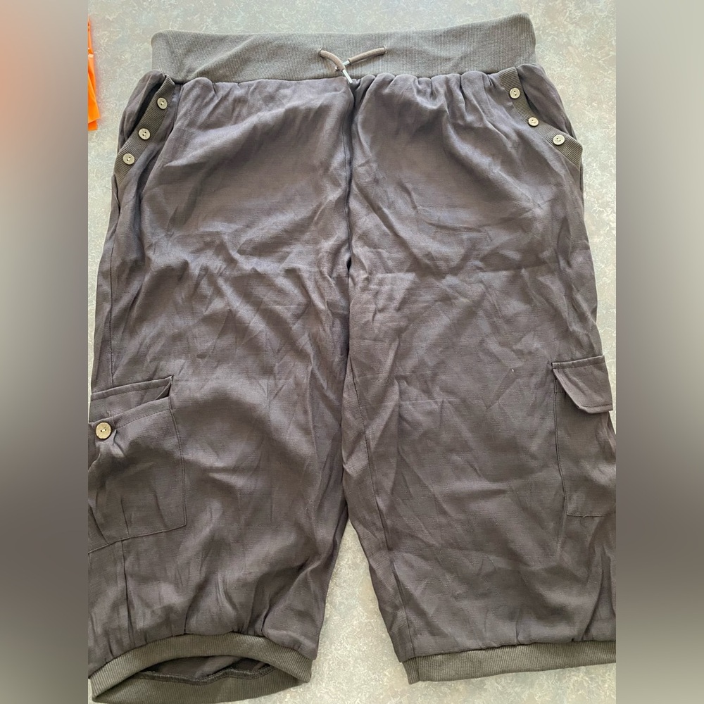 Unbranded Brown Linen Capris/Swimsuit Cover